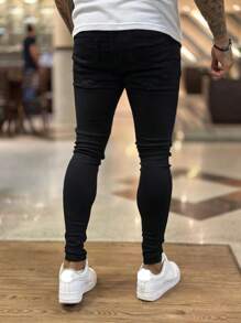 Men's Black Ripped Jeans - màu đen - Xem 5
