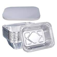 20pcs 5.1x3.9 Inch Aluminum Foil Baking Trays - High Thermal Conductivity Tin Foil Pans - Disposable Cookware For Baking, BBQ, Cooking, Storage, Food Preparation - Silver - View 10