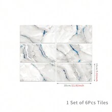 6 pezzi Adesivi per piastrelle da cucina e bagno con effetto marmo - Impermeabili, resistenti agli oli, autoadesivi - Facile da applicare, durevoli, disponibili in vari colori