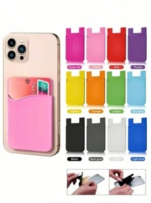 CALINNL 1pc Phone Wallet Stick On Phone For Phone Back 1/2 Pocket Silicone Adhesive Card Cell Phone Sleeves Cell Phone Wallet Silicone Adhesive Phone Stick On Wallet For Phone Case Phone Pocket For Most Phones Phone Suction Card Cover Card Holder Wallet Business Card Holder Credit Card Holder Women For Women For Men Card Wallet Magsafe Wallet