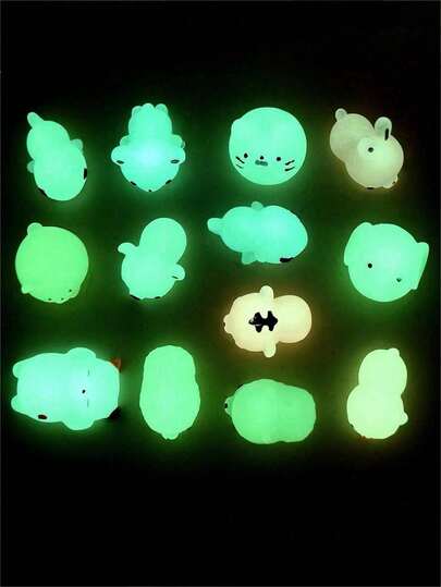 Random Style Noctilucous Squishy Toys, Cute Cartoon Noctilucous Squishy Squeeze Toys, Mini Stress Relief Toys