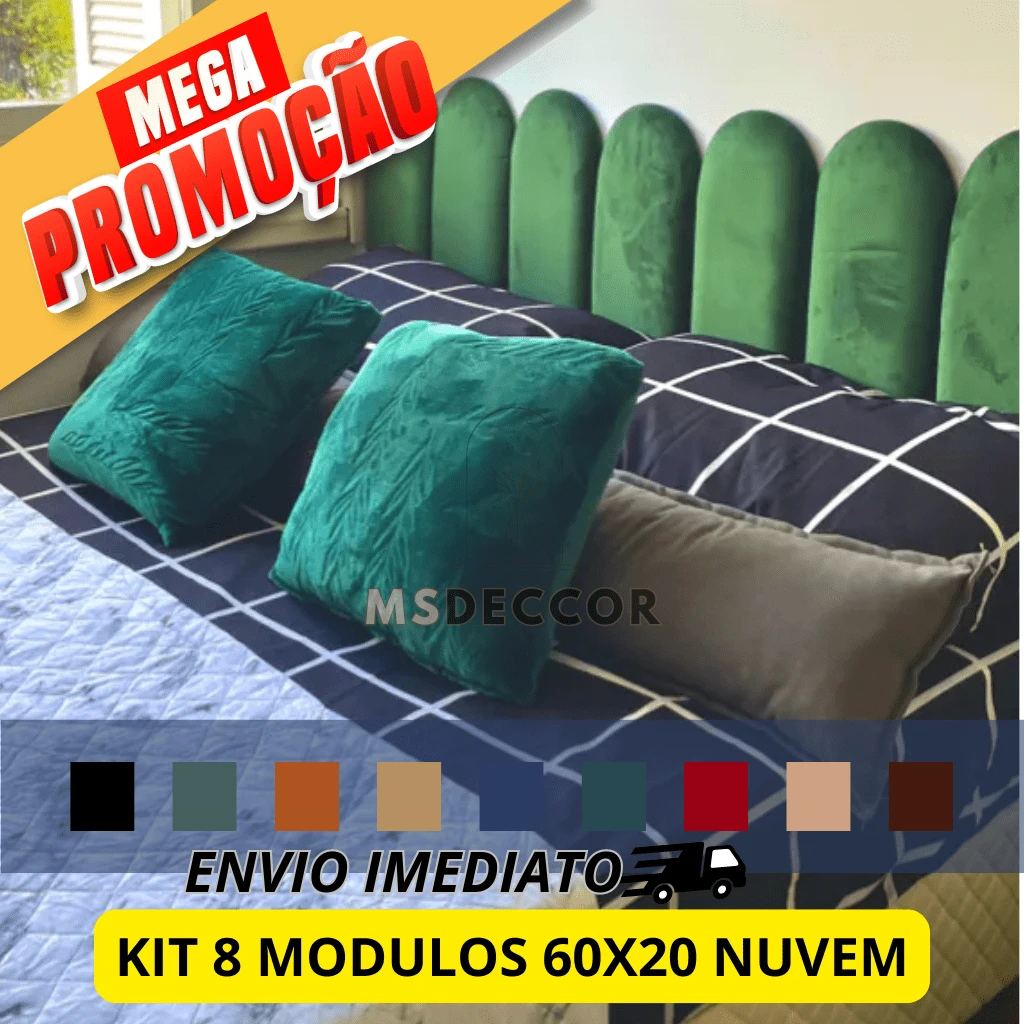 RECTANGULAR UPHOLSTERED HEADBOARD KIT 60x20cm Queen Size Bed (8 UNITS) - Màu be - Xem 1
