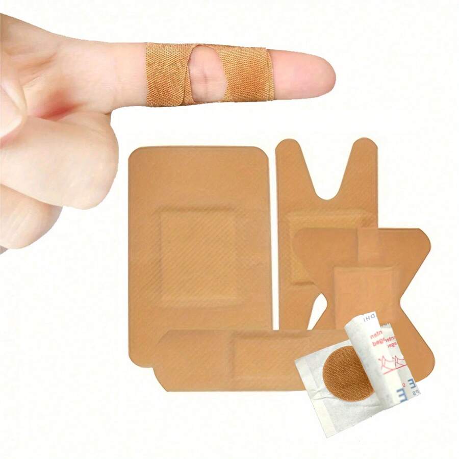 100片/1包伤口绷带、H型急救医用贴片、急救创可贴、户外运动伤口治疗贴、个人护理急救包（适用于急救包） - 彩色 - 查看 1