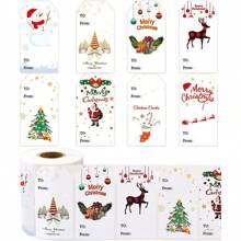 300 张/卷圣诞节节日装饰礼物贴纸标签圣诞礼物圣诞快乐平安夜圣诞派对 - 彩色 - 查看 8