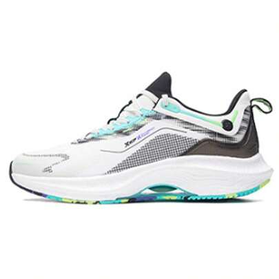 XTEP Men's Teng Yue 2.0 Athletic Sneakers, Breathable & Lightweight Running Shoes, Style No. 877219110048 In Black/Canvas White