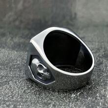 1pc US Size European And American Style Personalized Skull 13 Unisex Stainless Steel Ring, Suitable For Dad, Colleagues, Friends, Father's Day - Black - View 2