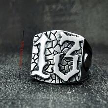 1pc US Size European And American Style Personalized Skull 13 Unisex Stainless Steel Ring, Suitable For Dad, Colleagues, Friends, Father's Day - Black - View 3