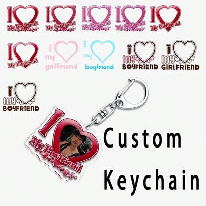 Chaveiro Personalizado, Chaveiro de Casal Presentes do Dia dos Namorados para Namorado Namorada Chaveiros Personalizados Eu Amo Meu Namorado Namorada para Ele Ela, Chaveiros e Acessórios Personalizados, Final do Verão, Durável, Colorido, Fofo, Adorável, Engraçado, Kawaii, Y2K, Estiloso, Unissex, Casual, Personalizado, Único, Personalizado, Presentes Ideais para Ele, Presentes Ideais para Ela, Ela, Namorado, Namorada, Família, Amigos