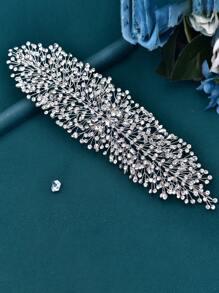 1 pieza Diadema de novia elegante hecha a mano con cristales, accesorio para el cabello de boda/dama de honor, regalo de vacaciones, accesorio del Día de San Valentín