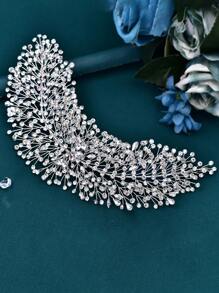 1 pieza Diadema de novia elegante hecha a mano con cristales, accesorio para el cabello de boda/dama de honor, regalo de vacaciones, accesorio del Día de San Valentín