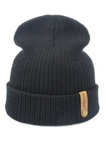 Mũ len dệt kim dày ấm áp thường ngày cho cả nam và nữ, mũ len Hip-Hop Skullies màu trơn, mũ mùa đông - Nhiều màu - Xem 11