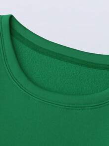 Áo nỉ cổ tròn thời trang dành cho nữ, mùa thu, Giáng sinh, trang phục mùa thu/đông, quà tặng ngày lễ, in chữ/lời chào/tên cá nhân tùy chỉnh ở mặt trước - màu xanh lá - Xem 6