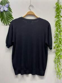 Women's T-Shirt Modal Fabric - 黑色 - 查看 2