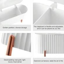Organizador de herramientas de maquillaje, dispensador de clips de plástico para bastoncillos, clip transparente para bolas y bastoncillos de algodón, frasco de baño de 3 compartimentos, bastoncillos de algodón, bolas de algodón, organizador multiusos de cajones para almohadillas de algodón