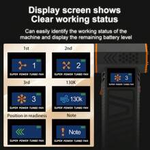 Ventilador turbo portátil de enfriamiento rápido - 130,000 RPM, de mano y ultra potente - Eliminador de polvo y nieve, encendedor de carbón para barbacoa, ideal para aventuras al aire libre - Negro y amarillo - Ver 8