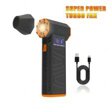 Ventilador turbo portátil de enfriamiento rápido - 130,000 RPM, de mano y ultra potente - Eliminador de polvo y nieve, encendedor de carbón para barbacoa, ideal para aventuras al aire libre - Negro y amarillo - Ver 3