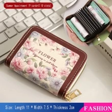 Compact High-End 2024 Large Capacity Vintage ID Card Holder Wallet, New Coin Purse Card Case Name Card Holder Credit Card Holder, Mini Wallet Clutch Bag For Women - Multicolor - View 9