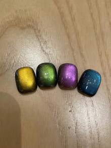 MISS SHAKA 万圣节圣诞风格美甲增强恶魔猫眼凝胶指甲油2024新款秋冬流行玻璃珠蓝黑色秋季猫眼凝胶美甲店专属家居DIY指甲设计女士女生美甲用品 - 彩色 - 查看 3