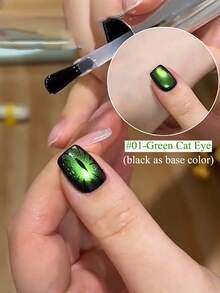 MISS SHAKA 万圣节圣诞风格美甲增强恶魔猫眼凝胶指甲油2024新款秋冬流行玻璃珠蓝黑色秋季猫眼凝胶美甲店专属家居DIY指甲设计女士女生美甲用品 - 彩色 - 查看 5