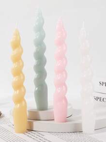 2pcs/Set Classic Colorful Threaded Candles Household Creative Smoke-Free Odorless Long Pole Twisted Candles - Multicolor - View 3