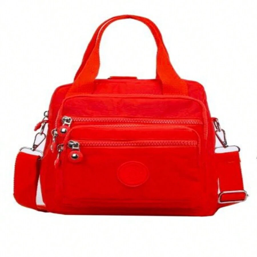 Women's Crossbody Bag, Casual Multi-Pocket Zipper Shoulder Bag - 橘色 - 查看 1