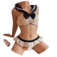 Women Cosplay Costumes - Blue and White - View 1
