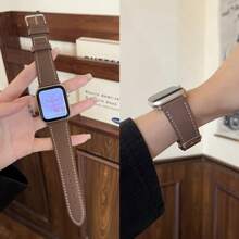 1pc Soft Leather Watch Band, Compatible With Apple Watch, Women's Sport Style, Fits 38mm, 40mm, 41mm, 42mm, 44mm, 45mm, 46mm, 49mm, Compatible With Apple Watch Series 10/9/8/7/6/5/4/3/2/1 SE Ultra - Grayish Brown - View 17