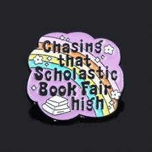 rongji jewelry Auf der Suche nach diesem Scholastic Book Fair Hochlack-Anstecknadeln Brosche farbiges Metall Abzeichen Broschen Kleidung Rucksack Revers Hut Accessoires für Frauen Schmuck