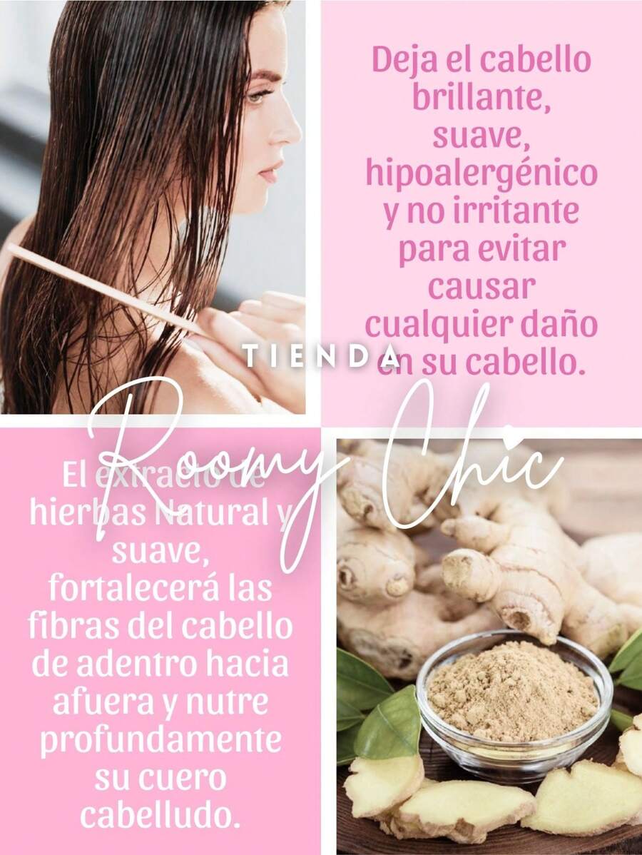 ROOMY CHIC Instant Ginger Hair Dye Shampoo Covers Gray Hair Black Brown