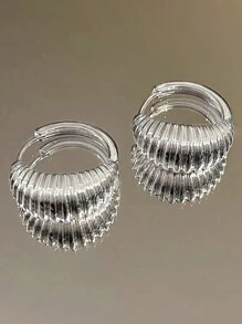 5 Paar minimalistischer, Metall-Creolen Set, luxuriöser, eleganter europäischer und amerikanischer Ohrringe für Frauen