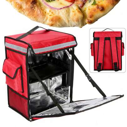 HaroldDol 42L Delivery Backpack Foil Insulated Food Pizza Delivery Bag For Motorbike Bike The Best Gift/Present For Family&Friends Happy Christmas
