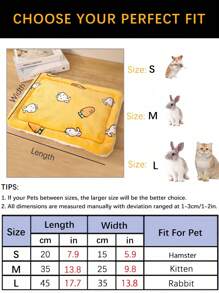 1 件卡通法兰绒宠物垫，厚实柔软温暖睡垫/脚垫，适合 4 季，可翻转设计，舒适 - 彩色 - 查看 3