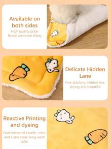1 件卡通法兰绒宠物垫，厚实柔软温暖睡垫/脚垫，适合 4 季，可翻转设计，舒适 - 彩色 - 查看 6