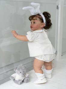 Huge Size Reborn Baby Dolls 26 Inch 66 CM Reborn Toddler Dolls Babies Lifelike Baby Girl Dolls With Rooted Curly Hair Realistic Newborn Baby Doll Real Size Dolls For Children - Multicolor - View 4