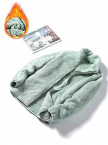 Women's Fluffy Warm Outdoor Sports Fleece Jacket,Skiing - Mint Green - View 1