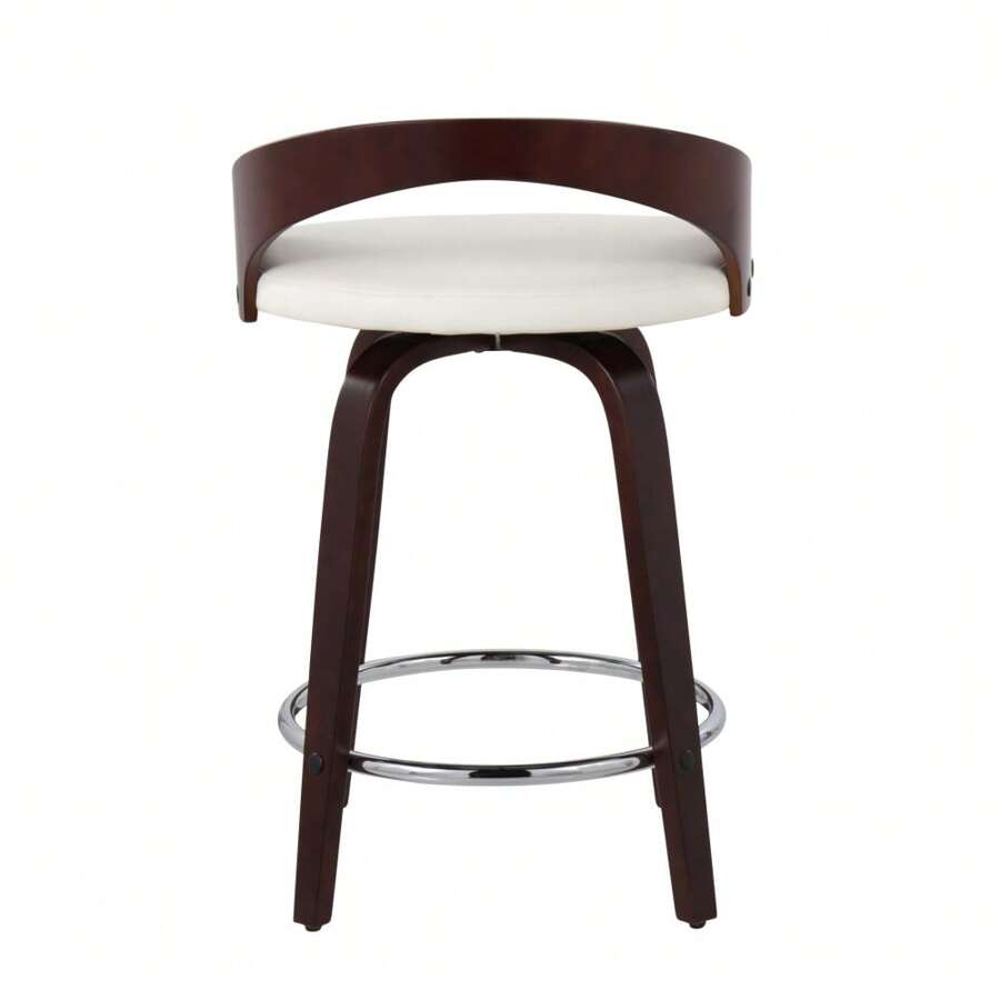 Grotto MidCentury Modern Counter Stool With Swivel In Cherry With