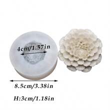 1 件 3D 花朵硅胶蜡烛模具，DIY 多层花朵硅胶模具，适用于蜡烛、粘土、石膏、环氧树脂，节日礼物 - 白色 - 查看 2