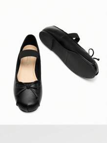 Women's Ballet Flats Bowknot Round Toe Mary Jane Elastic Band Fashion Lightweight Soft Sole Commuting Dancing Autumn And Winter Party Wedding Shoes Valentines