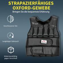 HOMCOM 30 kg Gewichtsweste Trainingsweste mit 35 Gewichtssäcke Verstellbar Krafttraining Fitness Oxford Metall Schwarz 60 x 50 cm - Schwarz - Übersicht 4