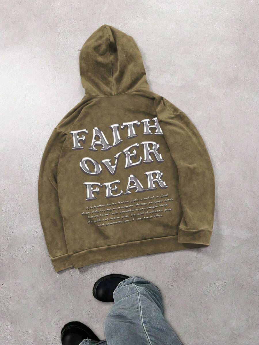 Hemo Men's Washed Casual Hoodie - Brown - View 1