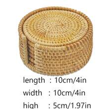 Rattan Coasters, Coasters, Tea Mats, Tableware Mats, Bowl Mats, Plate Mats, Anti-Scalding Mats, Coaster Sets, Heat-Resistant Bamboo Rattan Material, Hand-Woven, Suitable For Tea Cups And Coffee Cups As Well As Tableware Tea Sets, Used To Protect Desktop Dining Table Insulation, Very Suitable For Home Decoration And Holiday Gifts - Multicolor - View 14