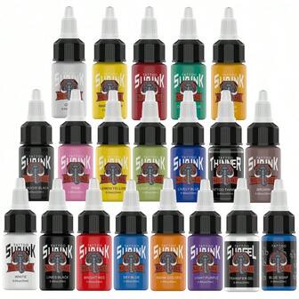 20PC/Set 20ML/0.65OZ Colored Tattoo Ink For Various Tattoo Styles And Designs, Tattoo Supply