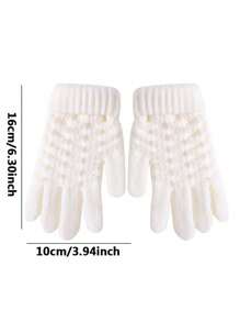 Găng tay nhung dệt kim màu hồng Jacquard - Bảo vệ mùa đông - Nhiều màu - Xem 4