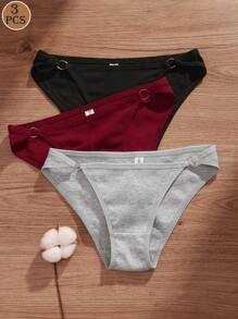 3 piezas de bragas para mujer, ropa interior femenina de lencería suave con diseño sexy de tiro bajo