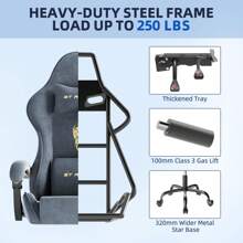 Velvet Fabric Gaming Chair, High Back Ergonomic Gamer Chair For Adult, Comfortable Video Game Chair With Footrest And Massage Lumbar Cushion, Racing Reclining Office Computer Desk Chair - 灰色 - 查看 5