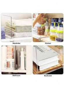 1/2 kệ đựng đồ, kệ tủ bằng acrylic trong suốt, dùng để sắp xếp quần áo, sách vở, túi xách, kệ bếp và tủ đựng đồ, văn phòng, phòng ngủ, trang trí nhà bếp, trang trí nhà cửa, trang trí mùa thu, trang trí Giáng sinh, lưu trữ, sắp xếp đồ đạc. - Nhiều màu - Xem 7