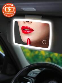 1 件可充电汽车化妆镜灯，便携式 LED 亮度可调化妆灯，适合作为母亲节或情侣的礼物 - 白色 - 查看 2