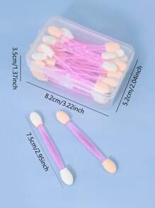 RANCAI 30pcs/Box Double-Ended Latex Makeup Sponge Eyeshadow Brushes, Can Be Used As Nail Sponge Brushes And Cosmetic Brushes, Disposable Makeup Tools - Multicolor - View 11