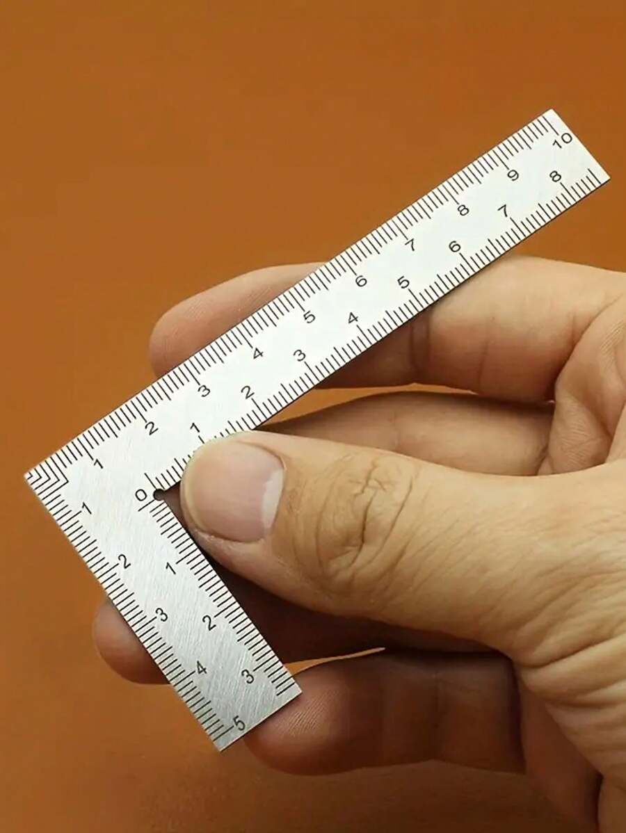 Mini Square Stainless Steel L-Shaped Double Sided High Precision Scale Multifunctional Thickened Corner Ruler For Leather Design - Silver - View 1