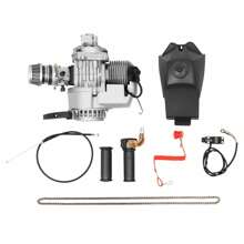 SHZICMY 2 Stroke Pull Start Engine Motor Kit 49cc Equipped With 0.32gal Large-Capacity Fuel Tank For Mini Pocket Dirt Bike Scooter ATV Single Cylinder, Air-Cooling Easy To Operate - Silver - View 3